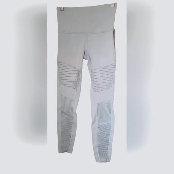 Alo Yoga High Waist Moto Legging in Lavender Beige Light Purple - Pink Small - Picture 9 of 9